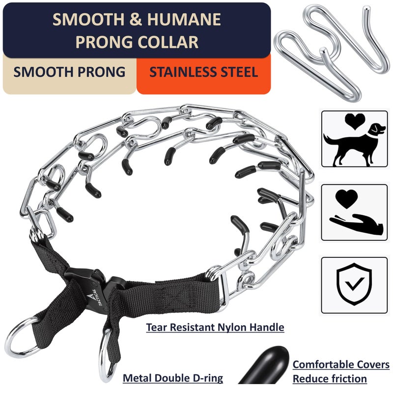 DEYACE Quick Release Dog Training Collar Adjustable Stainless Steel Collar for Small Medium Large Dog (Black, M/L Neck Girth 14.5"-18.6") - Image 3