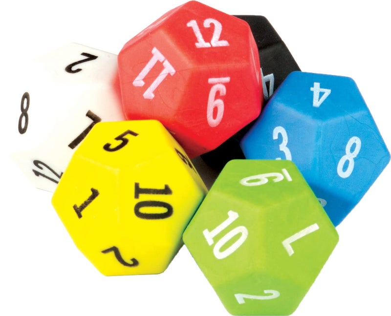 Teacher Created ResourcesÂ® 12 Sided Dice, Pack of 6 - Image 1