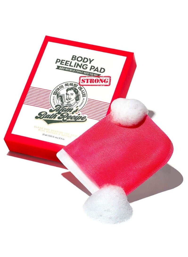 Moms Bath Recipe Body Peeling Pad Original All in One Bubble Body Wash and Scrub Gloves with Honey and Yogurt Exfoliating Mitts for Dead and Cells Skin Retexturizing Pads 8 Sheets - Image 1