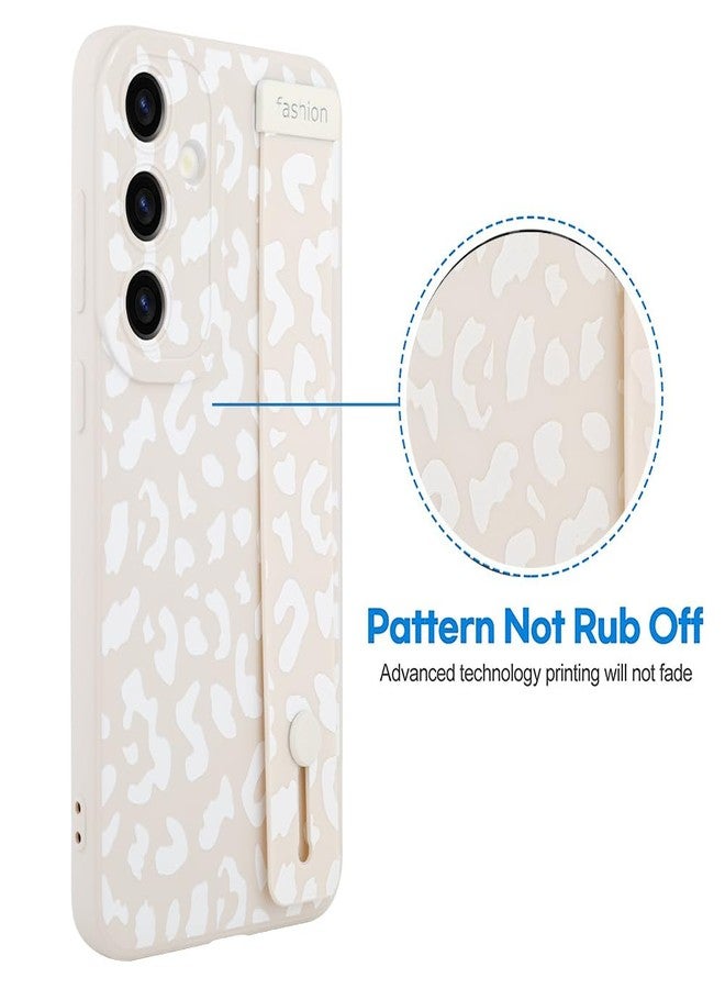 أو أو كيه جراب OOK متوافق مع سامسونج جالاكسي S23 بلس، مصنوع من مادة TPU بنقشة جلد النمر الأبيض | مزود بحزام للمعصم، حماية من الصدمات، غطاء نحيف، مع حماية للكاميرا، للنساء والفتيات - Image 2