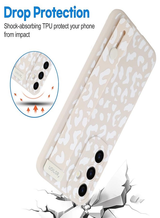 أو أو كيه جراب OOK متوافق مع سامسونج جالاكسي S23 بلس، مصنوع من مادة TPU بنقشة جلد النمر الأبيض | مزود بحزام للمعصم، حماية من الصدمات، غطاء نحيف، مع حماية للكاميرا، للنساء والفتيات - Image 4