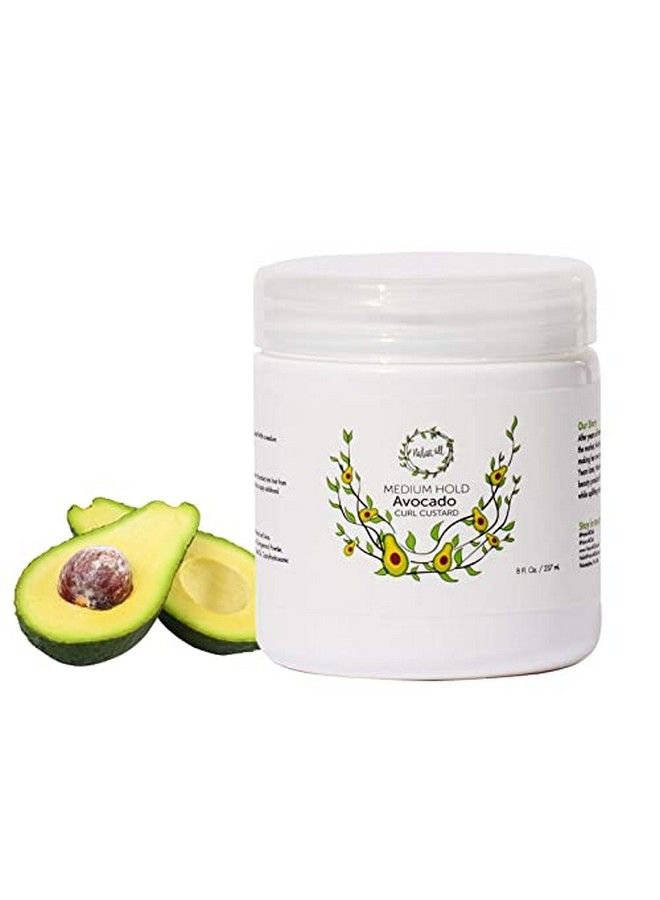 Naturall Curling Cream For Curly Hair Avocado Medium Hold Curling Custard For Natural Hair Gel For Curly Hair 8 Oz - Image 1