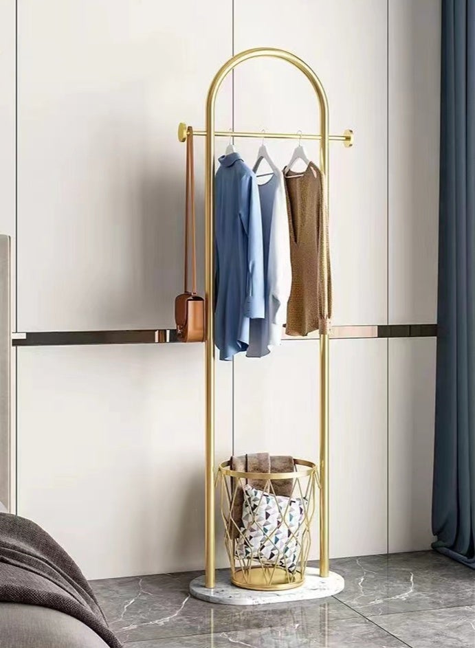 Kutis 1-Piece Metal Coat Rack Clothes Rack Hangers Freestanding Stand Garment Rack Clothes Hanger Organizer With Rock Slab Base 45x28x170 cm - Image 3