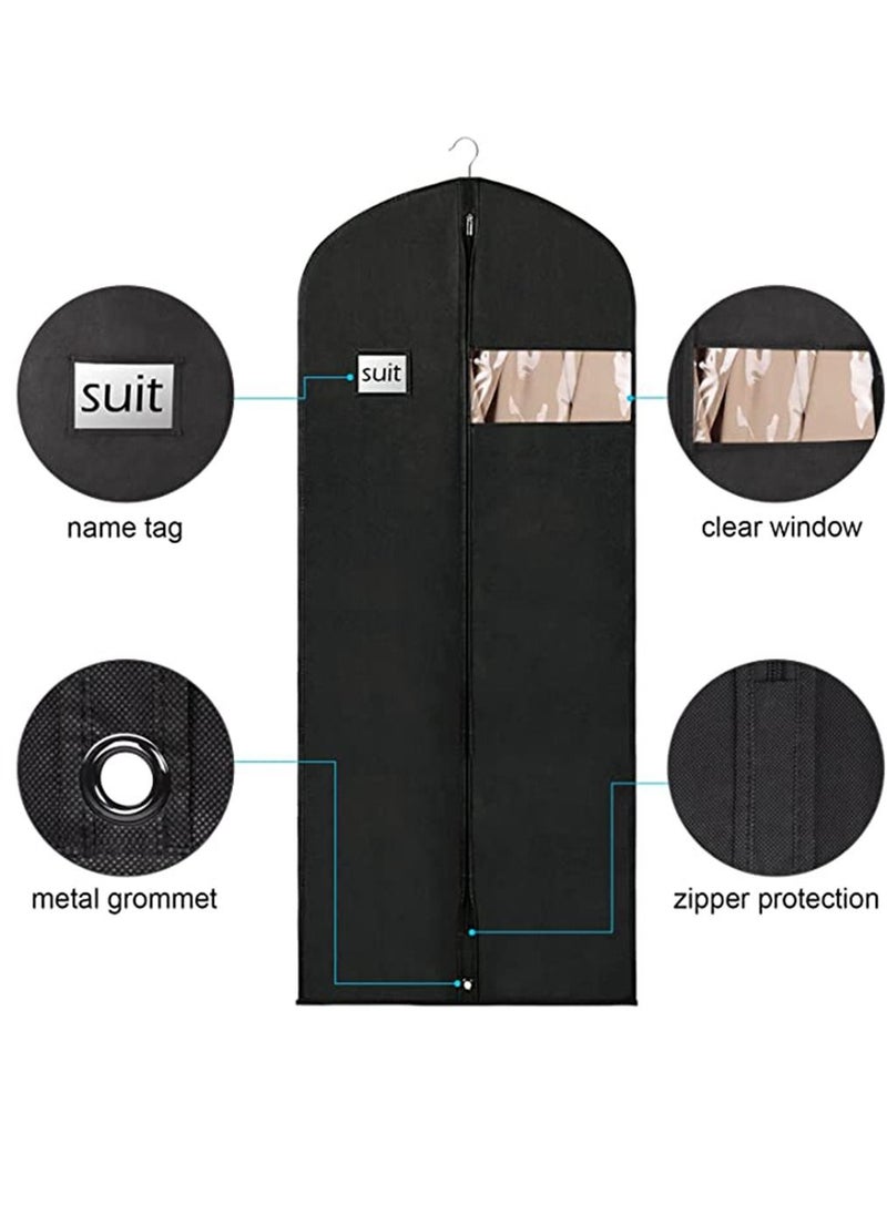 HomarKet - 5 Pack Garment Bag Lightweight Suit Bags for Closet Storage, Hanging Clothes Cover with Zipper and Clear Window for Folding for Tuxedos Coats Dresses 60x120cm - Image 1