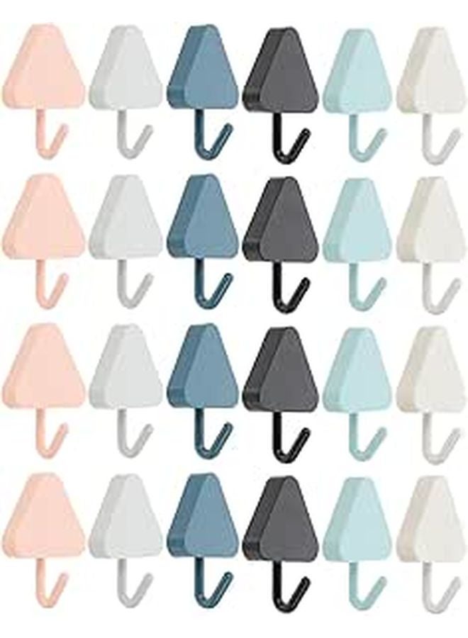 30pcs Multipurpose Adhesive Wall Hooks Heavy Duty Plastic Towel Clothes Hangers Traceless Stick On Hooks - Image 1