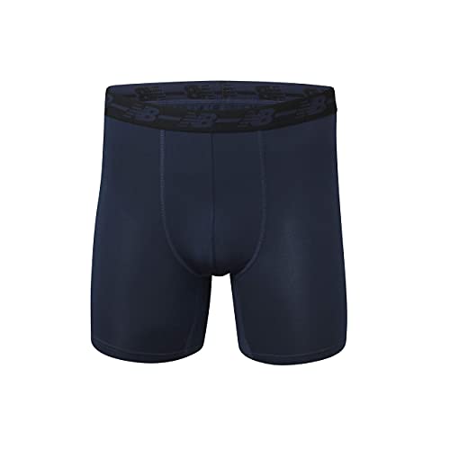 New Balance Men's Performance 5" No Fly Boxer Brief, 4-Pack, Large, Black/Team Royal/Team Navy/Embers (NB3017-4) - Image 4