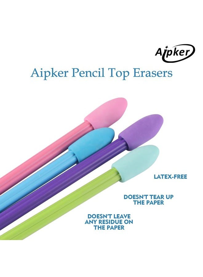 Aipker Pencil Erasers, Pencil Top Erasers, Pencil Erasers Toppers,Cap Erasers,Pencil Top Erasers for Kids,Pencil Top Erasers Bulk (80Pcs/Box) - Image 2