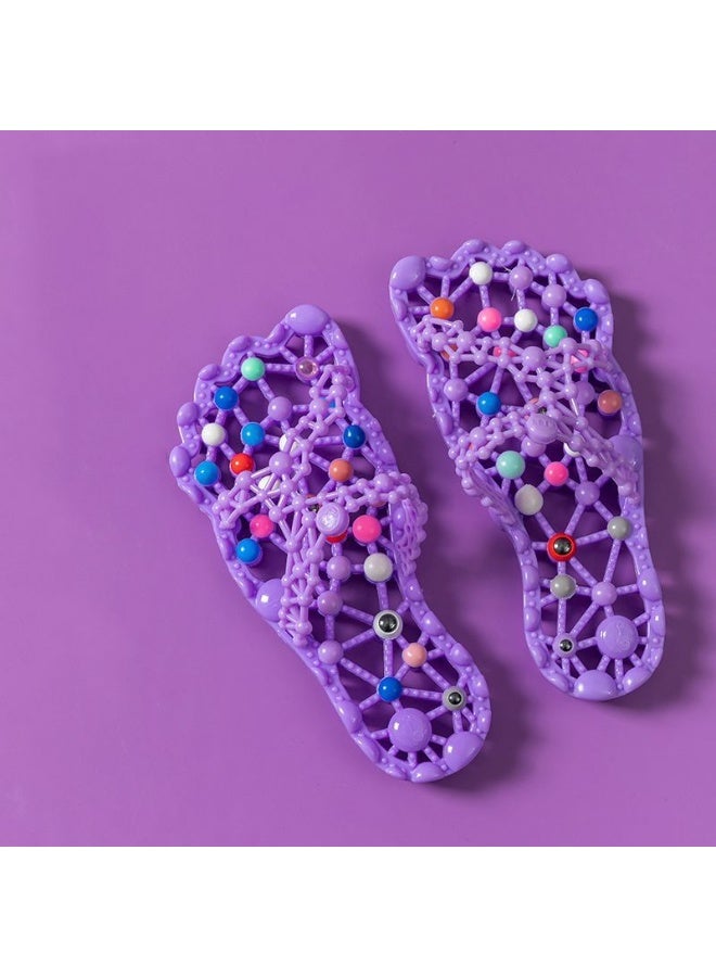 general Summer slippers for bathroom, dormitory, home use, anti-slip, indoor bathing, breathable, women's open-toe foot massage, water leakage prevention, quick-drying - Image 1