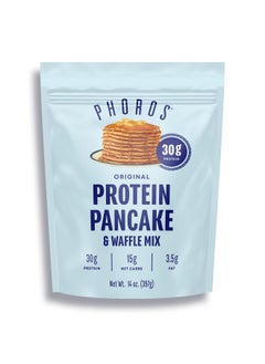 Protein Pancake Mix & Protein Waffle Mix By Phoros Nutrition, 30G Of Protein, Low Carb, High Protein, Keto-Friendly, Whey Protein, Whole Grain Oats, Whole Wheat Pancakes, Just Add Water (Original)