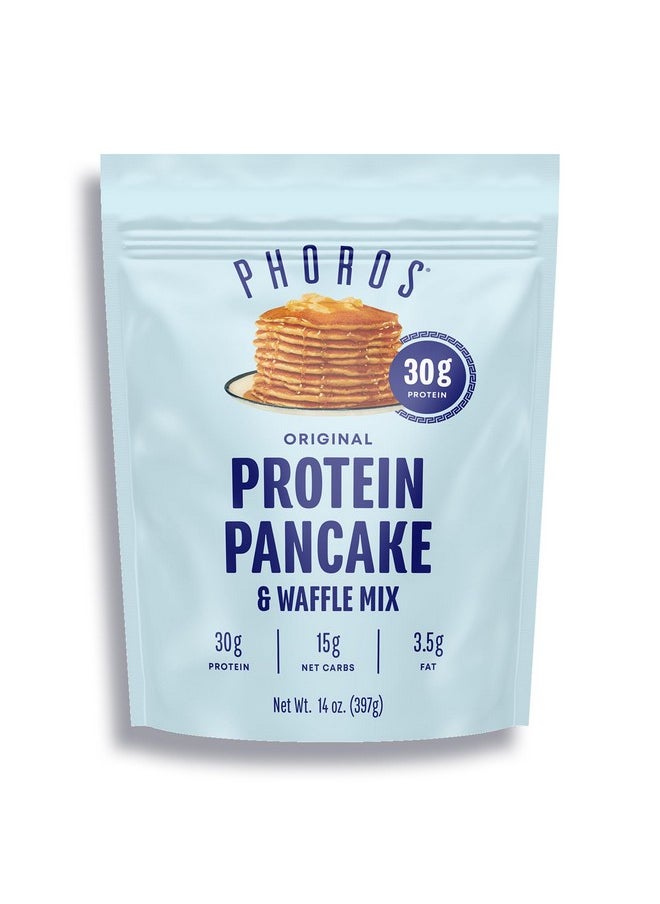 Health & Household - Protein Pancake Mix & Protein Waffle Mix By Phoros Nutrition, 30G Of Protein, Low Carb, High Protein, Keto-Friendly, Whey Protein, Whole Grain Oats, Whole Wheat Pancakes, Just Add Water (Original) - Image 1