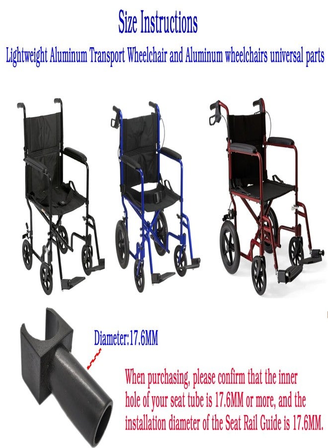 ForconMed Aluminum Wheelchair Seat Rail Guide,Aluminum Standard wheelschairs and Transport Chairs Common Parts,Replacement Parts seat Rail guide-17.6mm Diameter(1Pair,Black) - Image 3