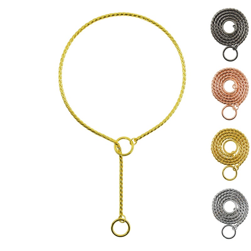 Ximipet Heavy Duty Dog Choke Collar Slip Chain Collar Plating AntiRust Dog Training Collars for Small Large Dogs BlackGoldSilverRose Gold 155in295in - Image 2