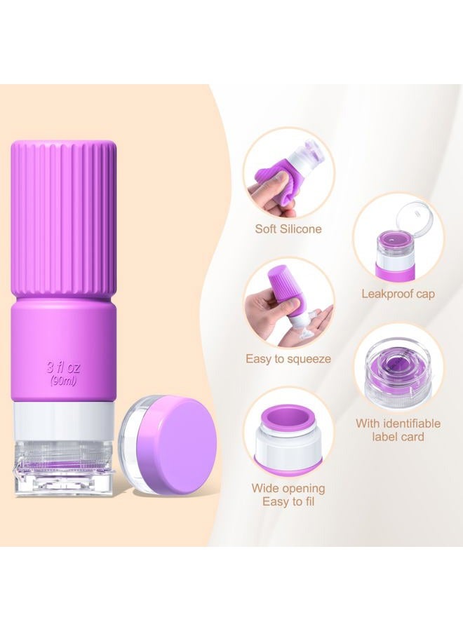 Tocelffe Travel Bottles for Toiletries,TSA Approved Silicone Travel Containers jar for Toiletries,Leak Proof Refillable Liqus Shampoo And Conditioner Travel Essentials toiletry Bottles - Image 4