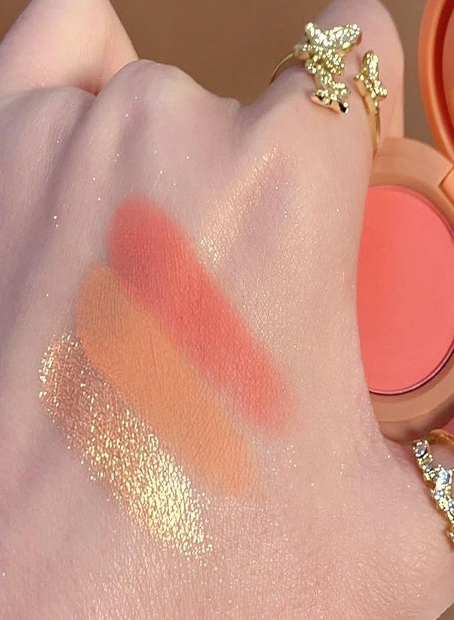 HARSHLOVE 3 in 1 face blusher + highlihger with mini compact palette | travel friendly mini face blush and highlihter palette - Image 3