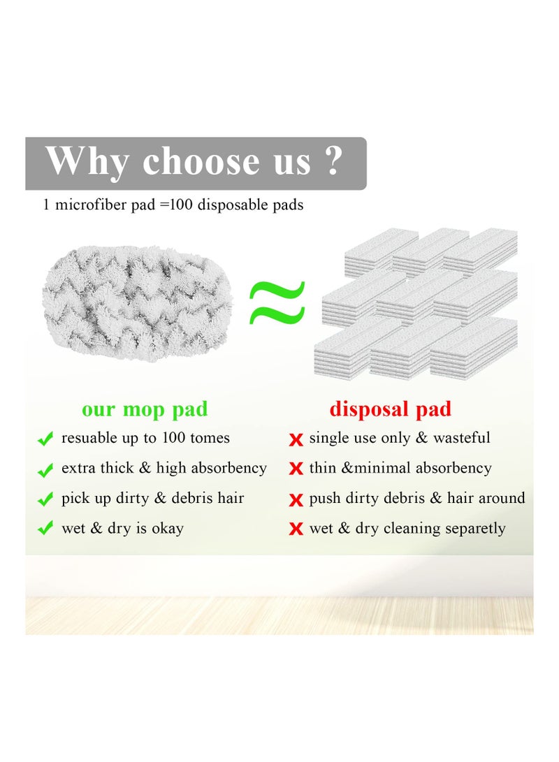 SYOSI 6PCS Reusable Microfiber Refills Compatible with Swiffer Sweeper Mops, 10 Inch Washable Swiffer Pads Flat Microfiber Mop Refills Sustainable Floor Cleaning Pads for Dry/Wet Use Household Cleaning - Image 5