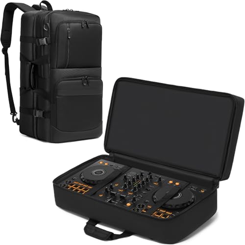 Aleemin DJ Controller Case Compatible with DDJ FLX4 / DDJ 400 / REV1, DJ Controller Bag Backpack Padded with Multi-pocket, DJ Soft Case Gig Bag with Adjustable Shoulder Strap and Carry Handle - Image 1