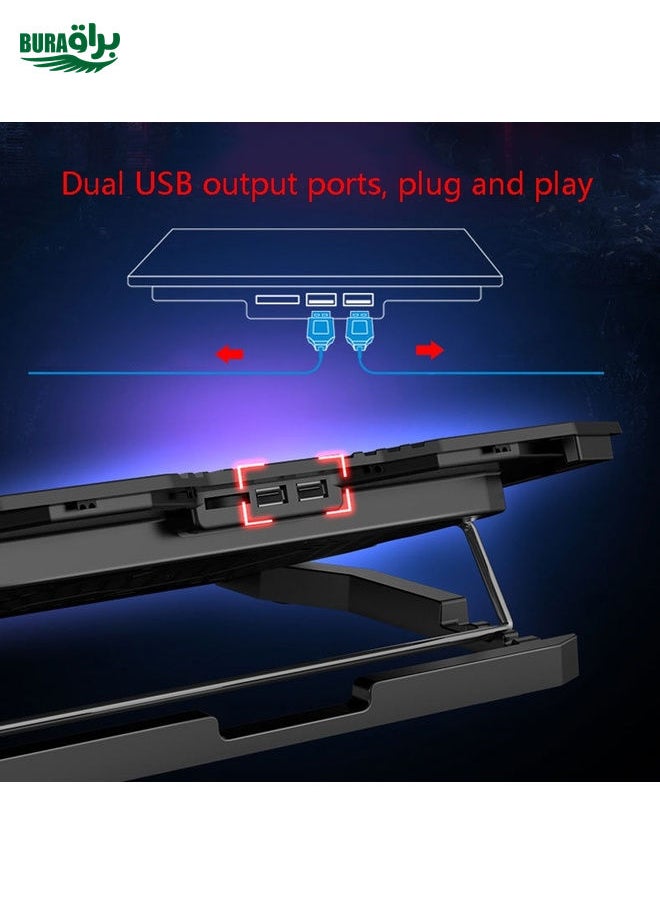 ICE COOREL K5 Laptop Radiator Computer Cooling Bracket, Colour: Touch Version (Black Blue)