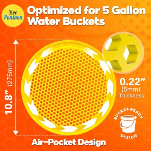 Bee Pontoon Bee Watering Station for Garden Floating Bee Waterer with Safe Landing Pads Butterfly Pollinator Watering Station Beekeeping Garden Decor Circular Yellow 1Pack - Image 3
