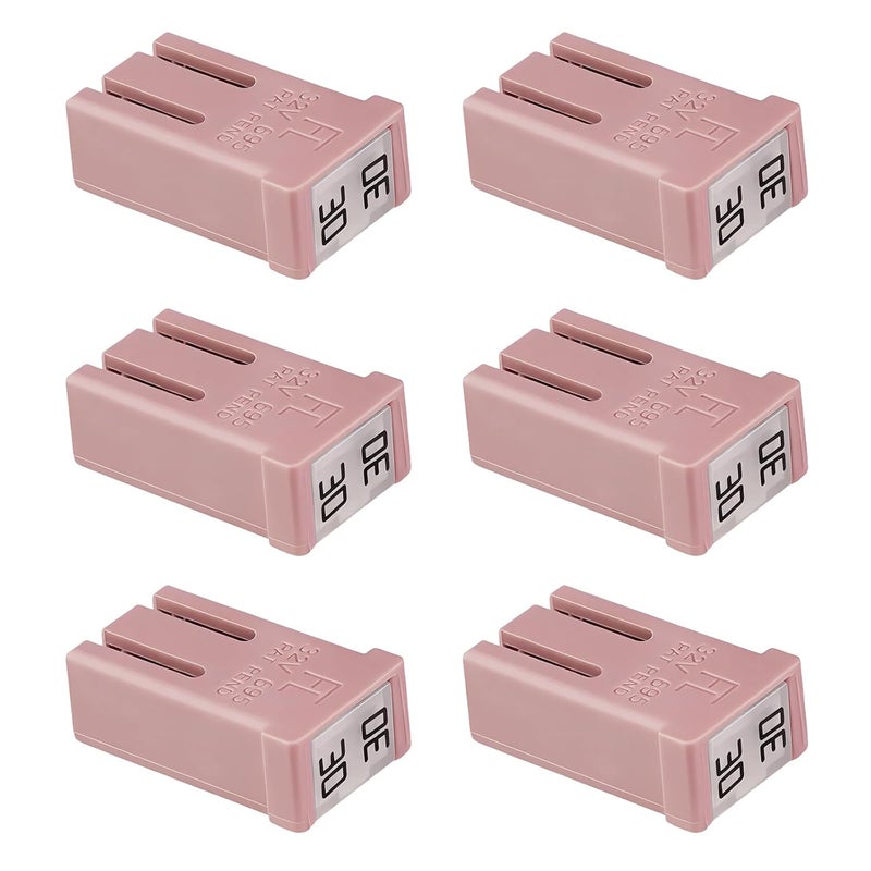 AMZAUTO 6 PCS 30 Amp Fuse Kit, Mini Slotted Automotive Box Shaped Cartridge Fuse Assortment Kit, for Cars, Pickups, Trucks, SUVs - Image 1