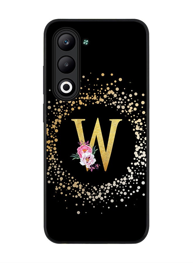 Stylizedd For Oppo A5 5G / A5 4G Case,Slim fit Camera Protection, Shockproof Thin Phone cover  - Custom Monogram Floral - W ( Black )