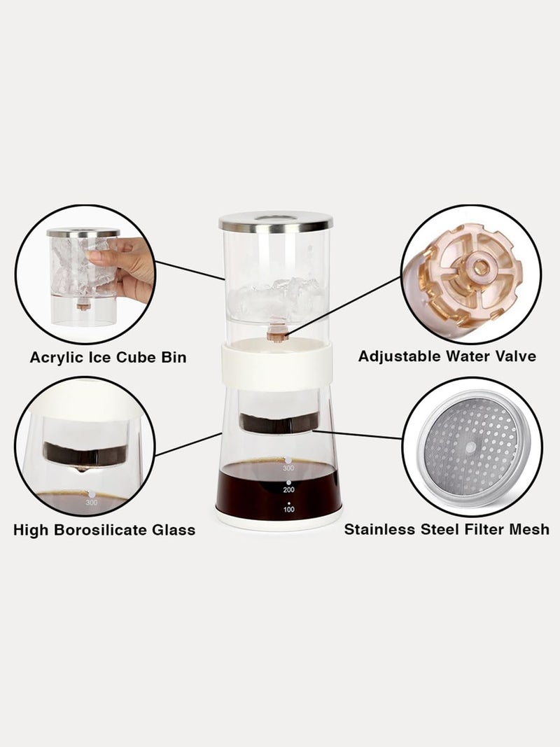 POUR DEMITASSE Pour Demitasse THE CHEMIST Cold Brew Coffee Drip Tower Set 3 Piece Slow Ice Percolator ReUsable Stainless Steel Filter Mesh Cold Brew Coffee Maker Espresso Mocha - Image 4
