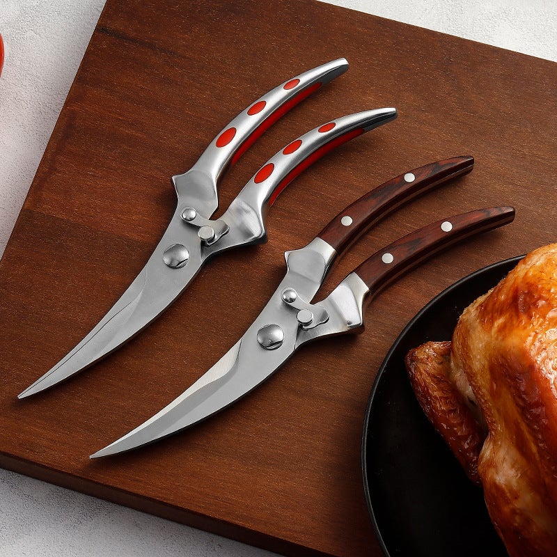 Devou Lang Stainless Steel Chicken Bone Scissors Steel Handle Kitchen Scissors Chicken Goose Fish Scissors Full Steel Scissors Chicken Scissors Food Scissors - Image 4