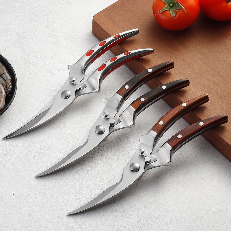 Devou Lang Stainless Steel Chicken Bone Scissors Steel Handle Kitchen Scissors Chicken Goose Fish Scissors Full Steel Scissors Chicken Scissors Food Scissors - Image 5