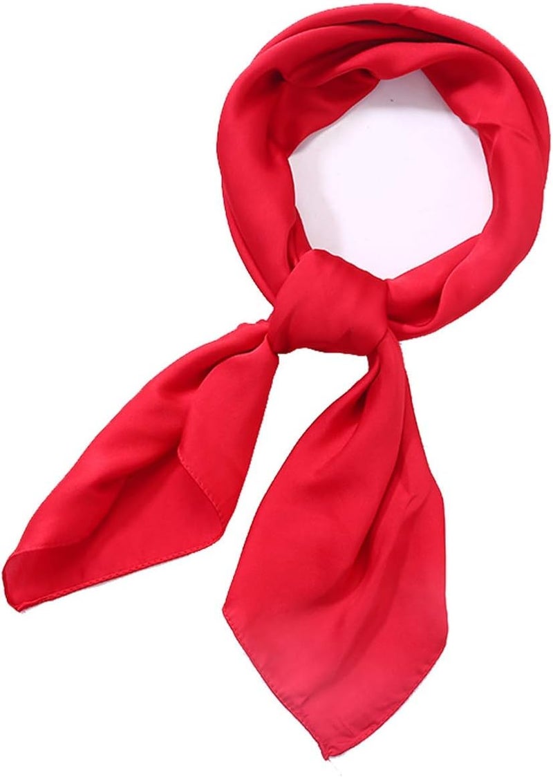 AOLIGE Scarf Satin Square Neck hair scarfs for Women 27" x 27" - Image 1