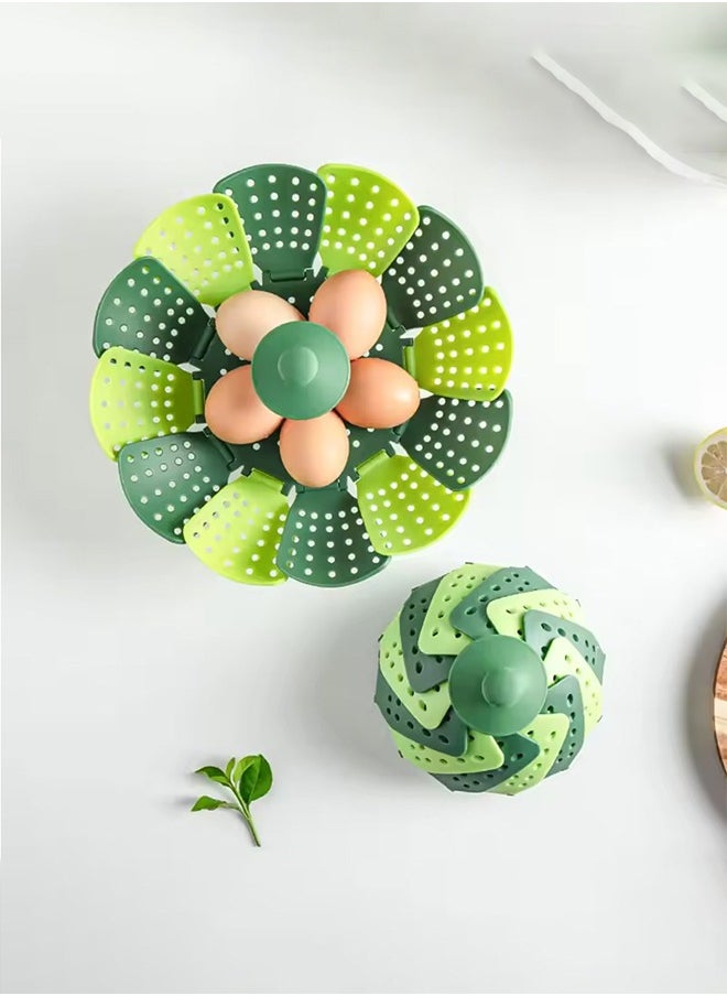 Generic Plastic Folding Lotus Steamer Food Grade Steaming Rack Fruit Baskets Kitchen Storage Racks Vegetable Vapor Cooker Dish Cookware  - Image 3
