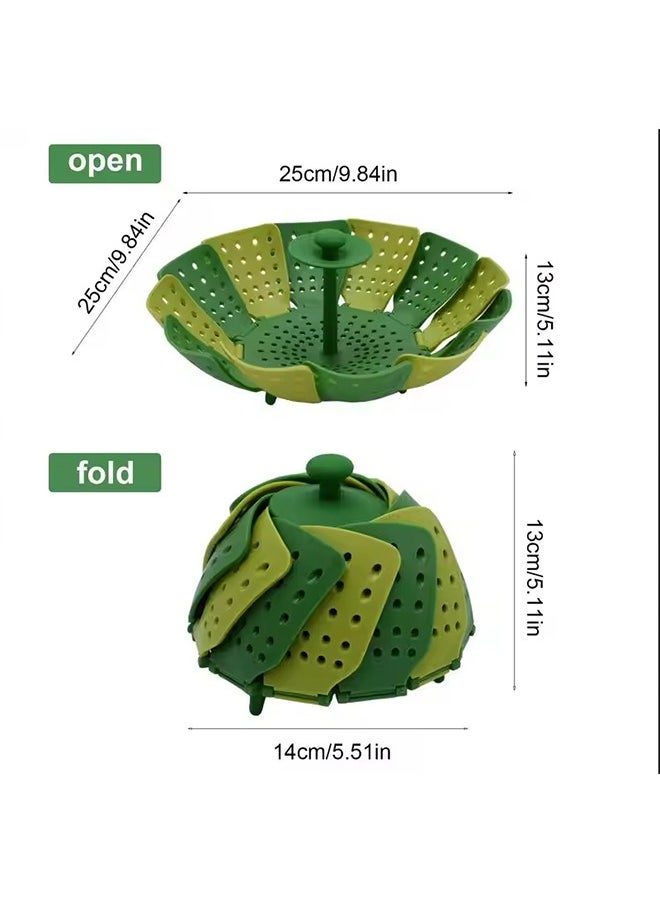 Generic Plastic Folding Lotus Steamer Food Grade Steaming Rack Fruit Baskets Kitchen Storage Racks Vegetable Vapor Cooker Dish Cookware  - Image 5