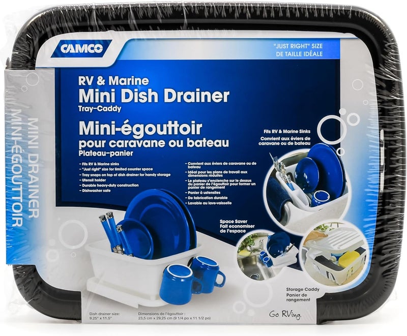 Camco Black 43512 Mini Dish Drainer & Tray - Image 5