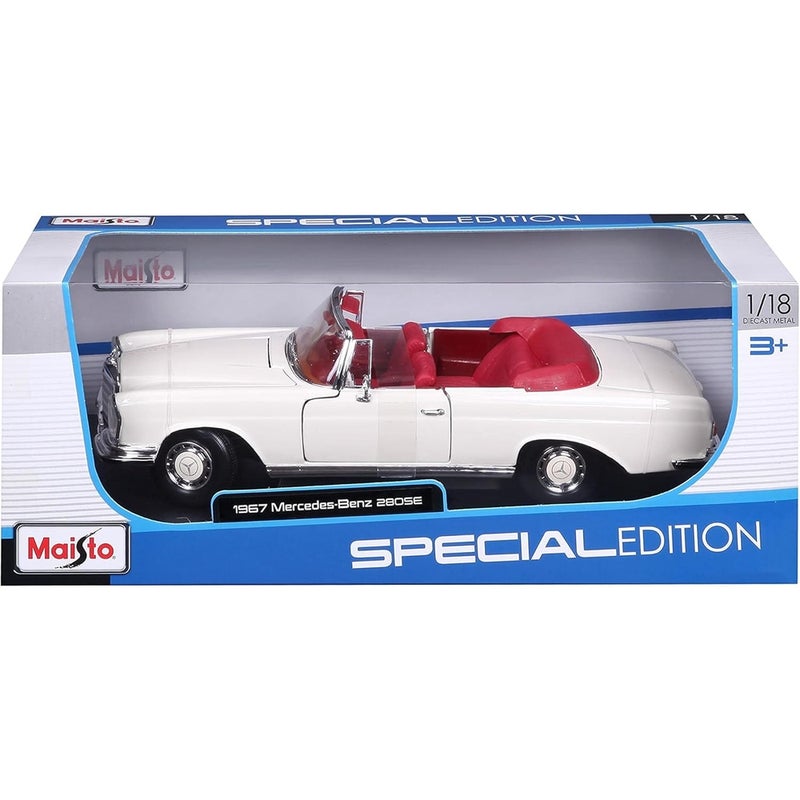 مايستو سيارة مرسيدس بنز 280 اس اي موديل 1967 مقياس 1/18 - كريمي - 31811 - Image 5
