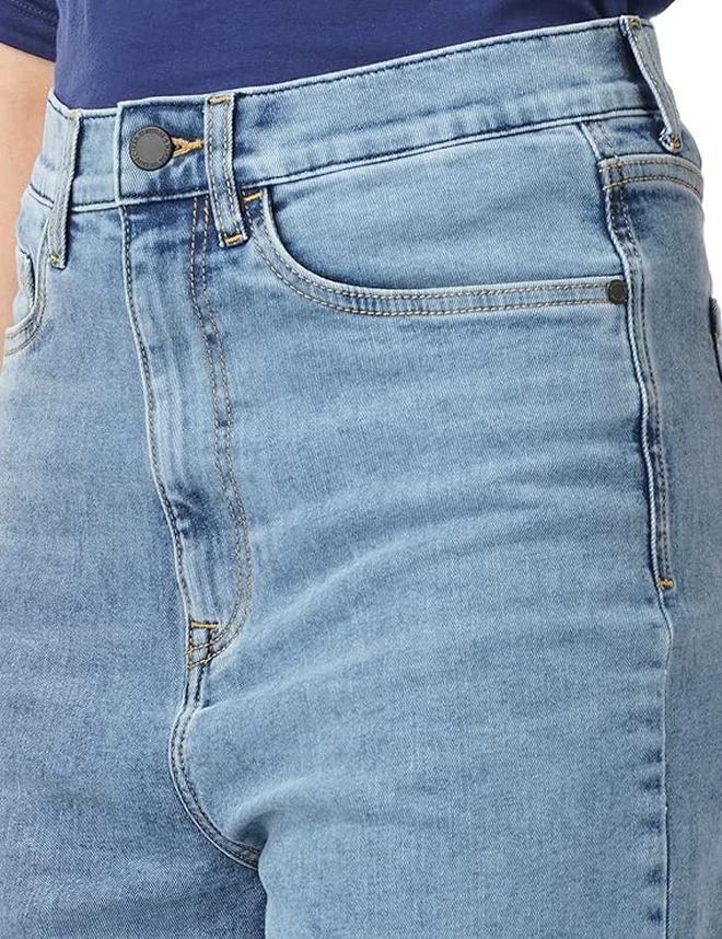 inkd Sky Why Women's Stretchable Flare Fit Jeans - High-rise | Classic 5 Pocket Styling for Women | Best Price UAE