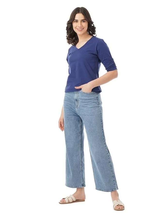 inkd Sky Why Women's Stretchable Flare Fit Jeans - High-rise | Classic 5 Pocket Styling for Women | Best Price UAE