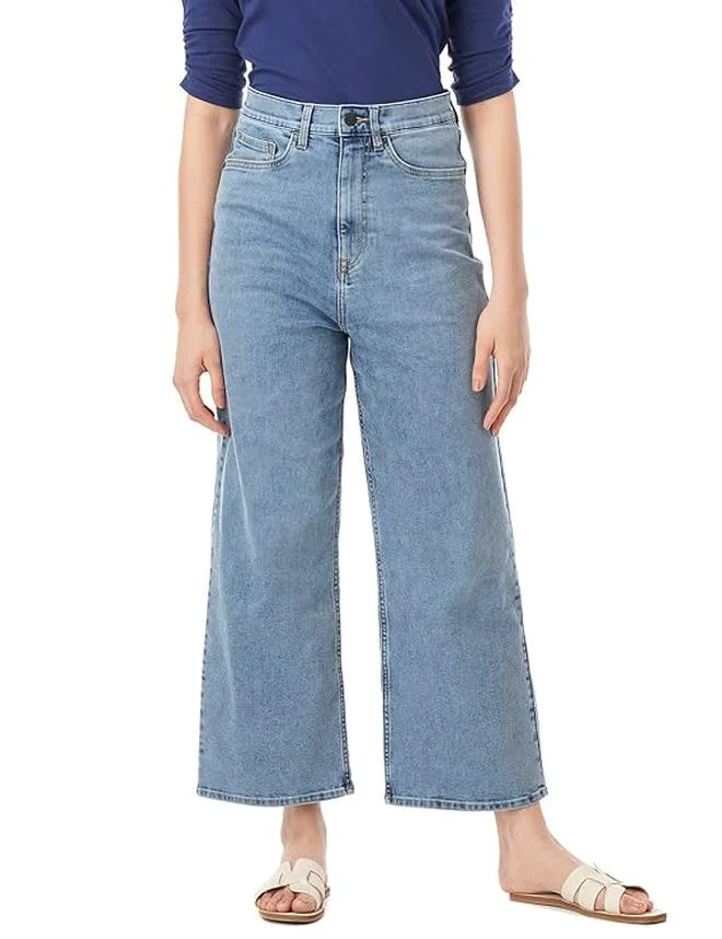 inkd Sky Why Women's Stretchable Flare Fit Jeans - High-rise | Classic 5 Pocket Styling for Women | Best Price UAE