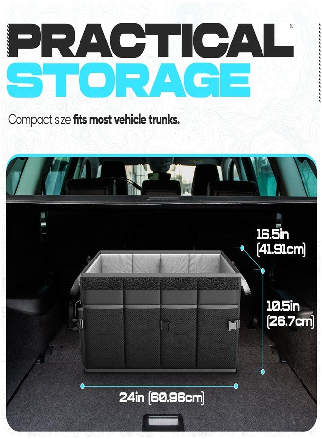 Fortem Car Trunk Organizer, Collapsible Storage, Non Slip Bottom, Securing Straps, Foldable Cover (Black) - Image 4