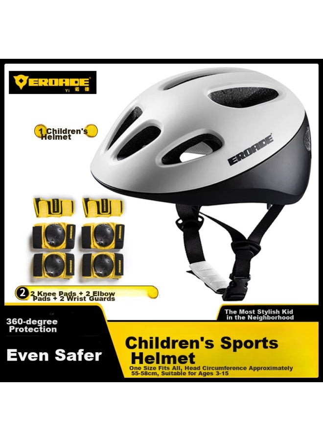 Eroade Bicycle Helmet, Children's Cycling Protective Gear, Knee Pads, Thickened Set, Breathable, For Roller Skating, Balance Bike, Anti-fall Equipment - Image 1