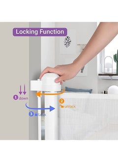 Beauenty Beauenty Retractable Baby Gate, Beauenty Mesh Safety Gate for Babies and Pets, Extra Wide Safety Baby Gate 34" Tall & 59" Wide, Pet Dog Gate for doorways, Stairs, Indoor/Outdoor (1.5M white")  - Image 3