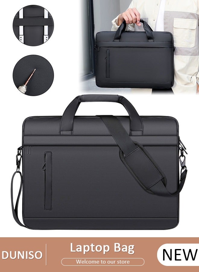 DUNISO Laptop Bag for Men and Women, 15.6 inch Laptop Computer and Tablet Shoulder Bag with Pocket, Water Proof Shoulder Messenger Bag with Adjustable and Removable Shoulder Strap, Travel Briefcase with Zipper, Portable Handbag for Office Travel Daily Use - Image 1