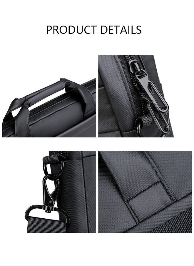 DUNISO Laptop Bag for Men and Women, 15.6 inch Laptop Computer and Tablet Shoulder Bag with Pocket, Water Proof Shoulder Messenger Bag with Adjustable and Removable Shoulder Strap, Travel Briefcase with Zipper, Portable Handbag for Office Travel Daily Use  - Image 4