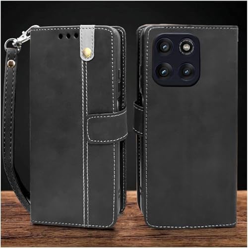 Excelsior Flip Case for Motorola Moto Edge 60 Pro | Premium PU Leather | Full Protection (Black) - Image 1