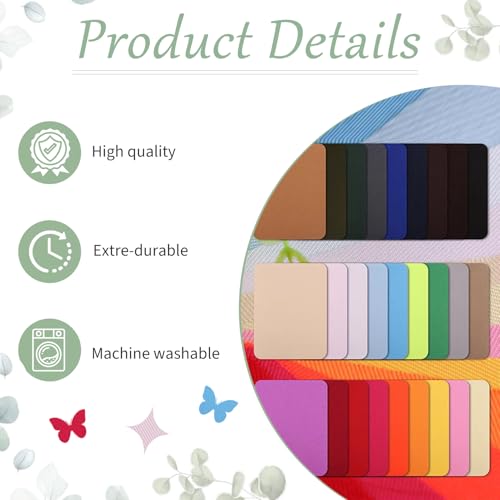 CoolShef 26Pcs Iron on Patches for Clothes, Multi-Colored Twill Cloth Stickers Patch, Durable Fabric Sticker for Easy Clothing Repair and Customization (9.5x12.5cm) - Image 4