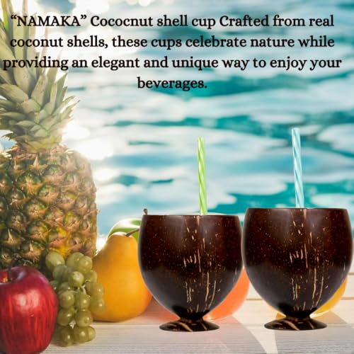 NAMAKA Pack of 2 Handmade Coconut Shell Tall Cups | 200+ ml Capacity | Eco-Friendly & Sustainable | Polished with Coconut Oil | Ideal for Juice, Coffee, Tea & Beverages | Unique Gift & Home Décor - Image 4