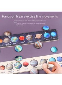 Y&D Children's Cognitive Universe Solar System Eight Planets Wooden Puzzle Matching Toy  - Image 3