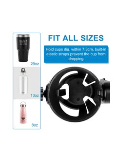 KASTWAVE 2-in-1 Stroller Cup Holder, Universal Cup Holder, with Phone Holder Mount, Large Caliber Designed Cup Drink Holder for Stroller, Bike, Wheelchair, Walker  - Image 4