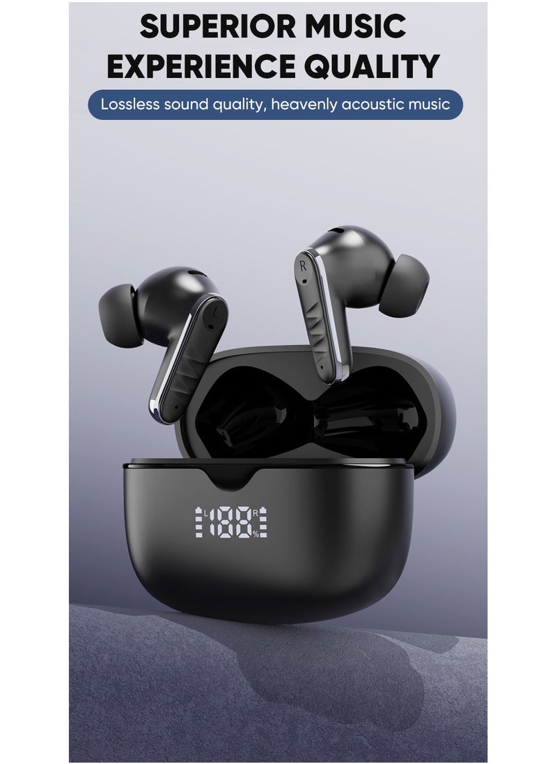 Youque - TWS In-Ear Bluetooth 5.4 Wireless Earphones,LCD Digital Display Noise Reduction Wireless EarBuds for IOS and Android - Image 1