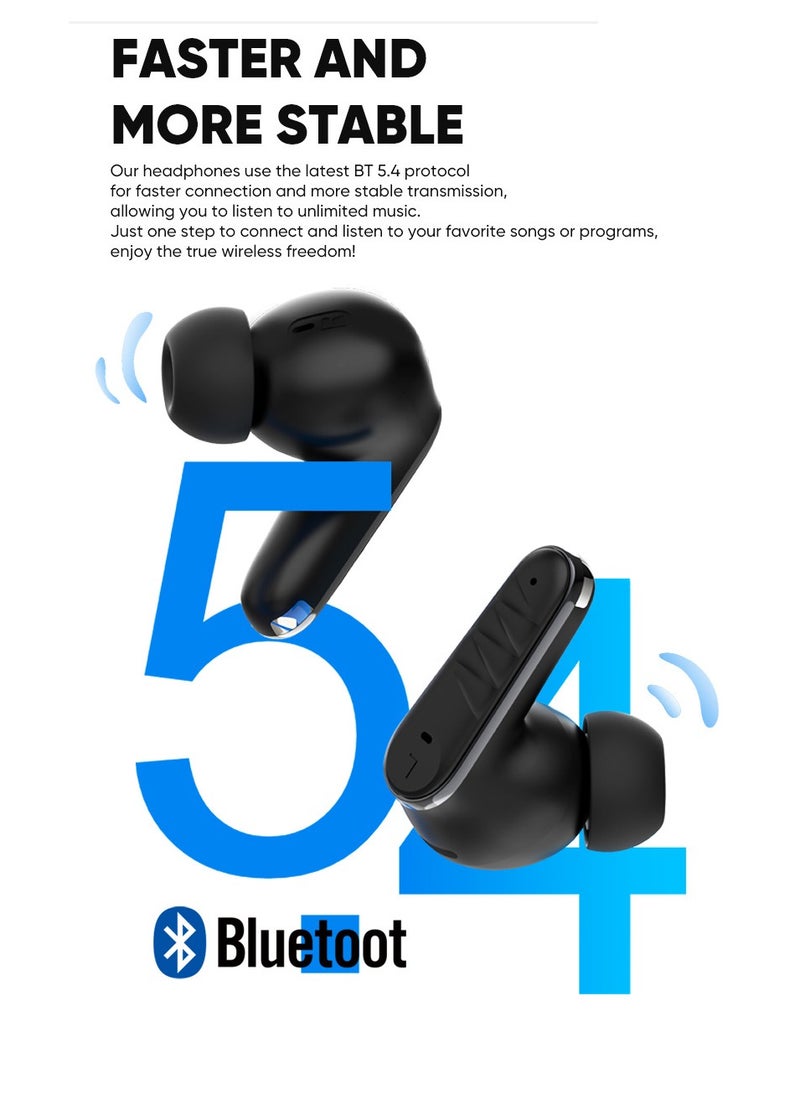 Youque - TWS In-Ear Bluetooth 5.4 Wireless Earphones,LCD Digital Display Noise Reduction Wireless EarBuds for IOS and Android - Image 1