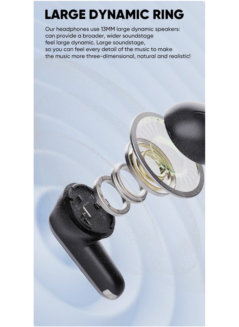 Youque - TWS In-Ear Bluetooth 5.4 Wireless Earphones,LCD Digital Display Noise Reduction Wireless EarBuds for IOS and Android - Image 1