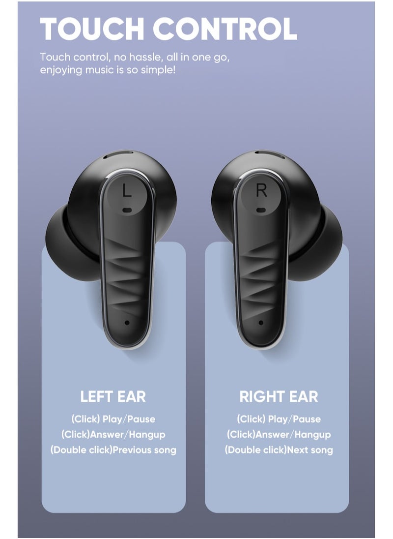 Youque - TWS In-Ear Bluetooth 5.4 Wireless Earphones,LCD Digital Display Noise Reduction Wireless EarBuds for IOS and Android - Image 1