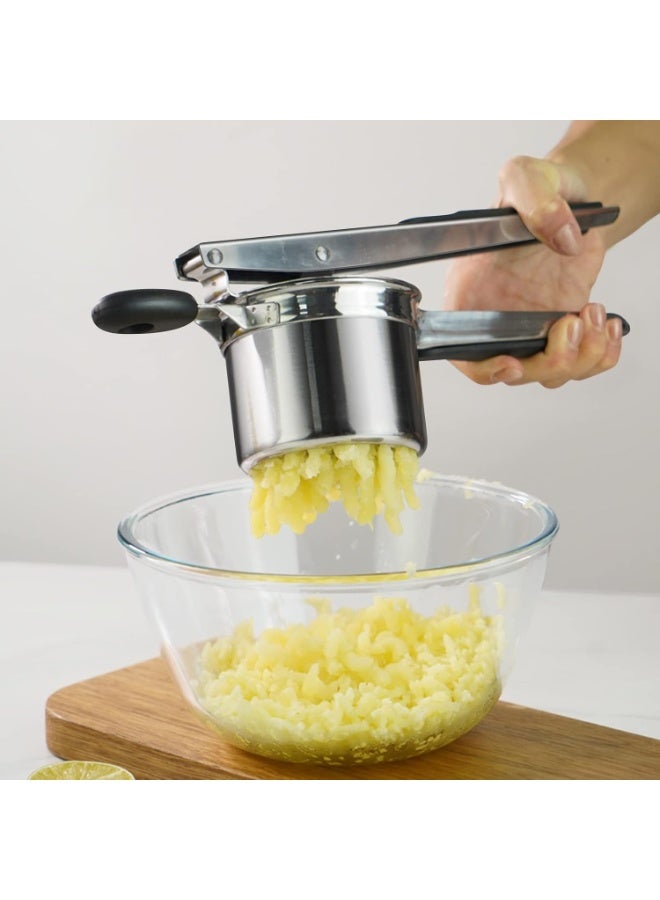 Potato Ricer Masher, Food Grade Stainless Steel Potato Ricer Press with 3 Interchangeable Discs, Multifunctional Tool for Mashed Potatoes, Puree, Fruit & Vegetables, Baby Food - Image 3